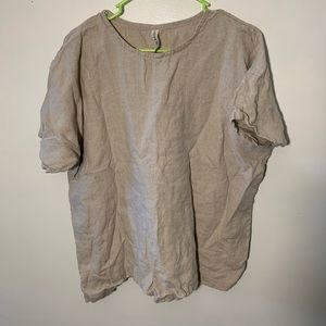 eli and barry linen big tee in tea linen